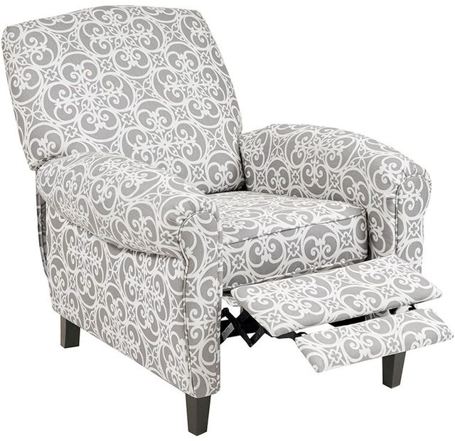 Olliix by Madison Park Grey Kirby Push Back Recliner-1