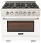 Kucht Professional KFX Series 36" Stainless Steel Pro Style Natural Gas Range with White Door and True Simmer Burners-1