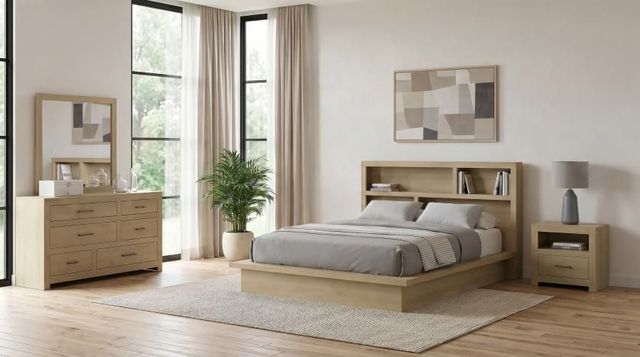 Coaster® Hendricks 4-Piece Light Oak California King Bookcase Bedroom Set-1