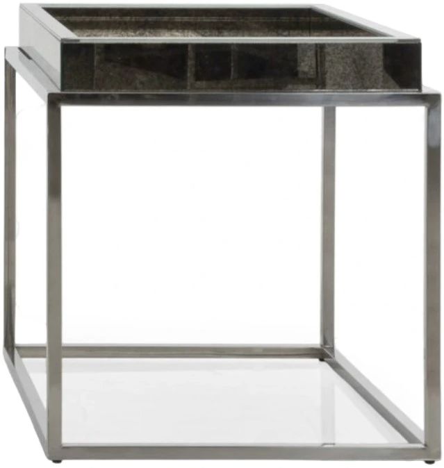 Decor-Rest® Furniture LTD Luxe Mirrored Side Table Top with Chrome Base-0