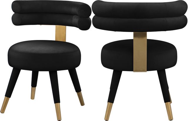 Meridian Furniture Fitzroy Black Velvet Dining Chair-1
