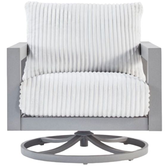 Signature Design by Ashley® Hurley Park Gray Aluminum/Fabric Outdoor Swivel Chair-1