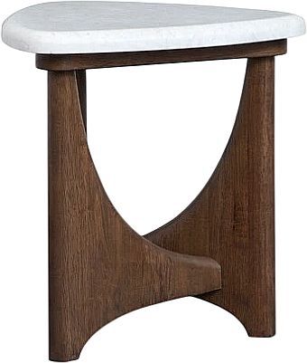 Magnussen Home® Arwen White End Table with Brown Base-2