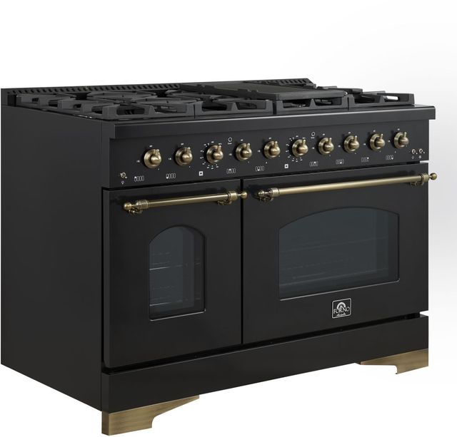 FORNO® Antico Alta Qualita 48" Black Pro Style Dual Fuel Range -2