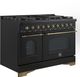 FORNO® Antico Alta Qualita 48" Black Pro Style Dual Fuel Range -2
