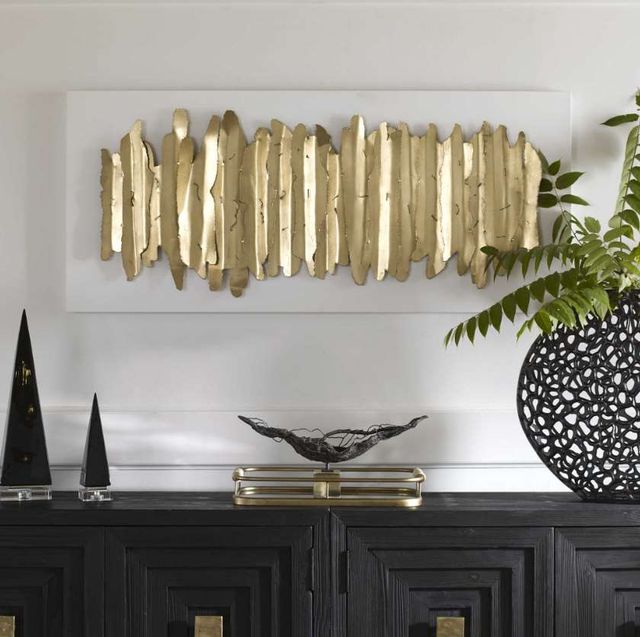 Uttermost® Lev Gold/White Wall Art Decor-1