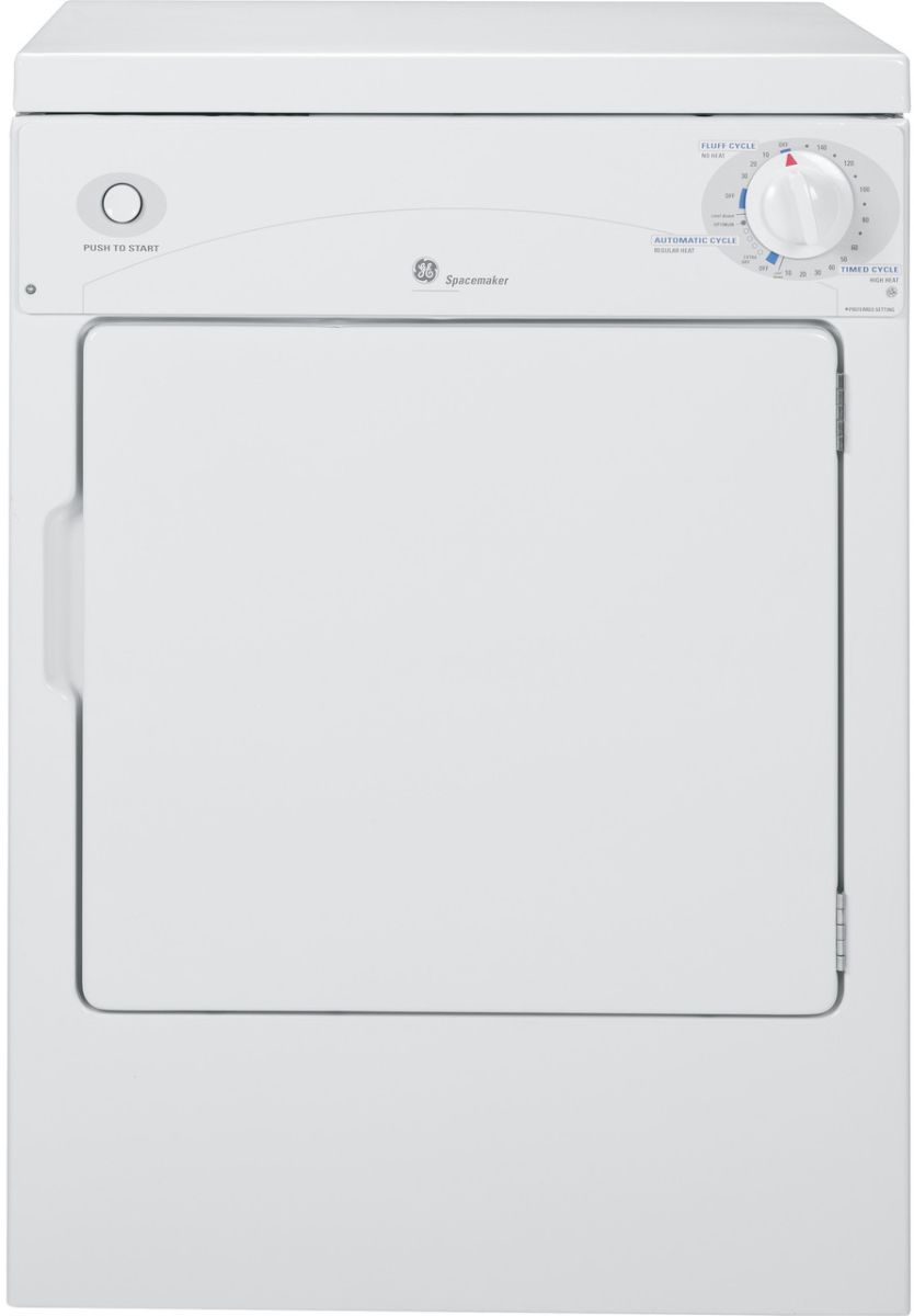GE® Spacemaker® 3.6 Cu. Ft. White Electric Dryer