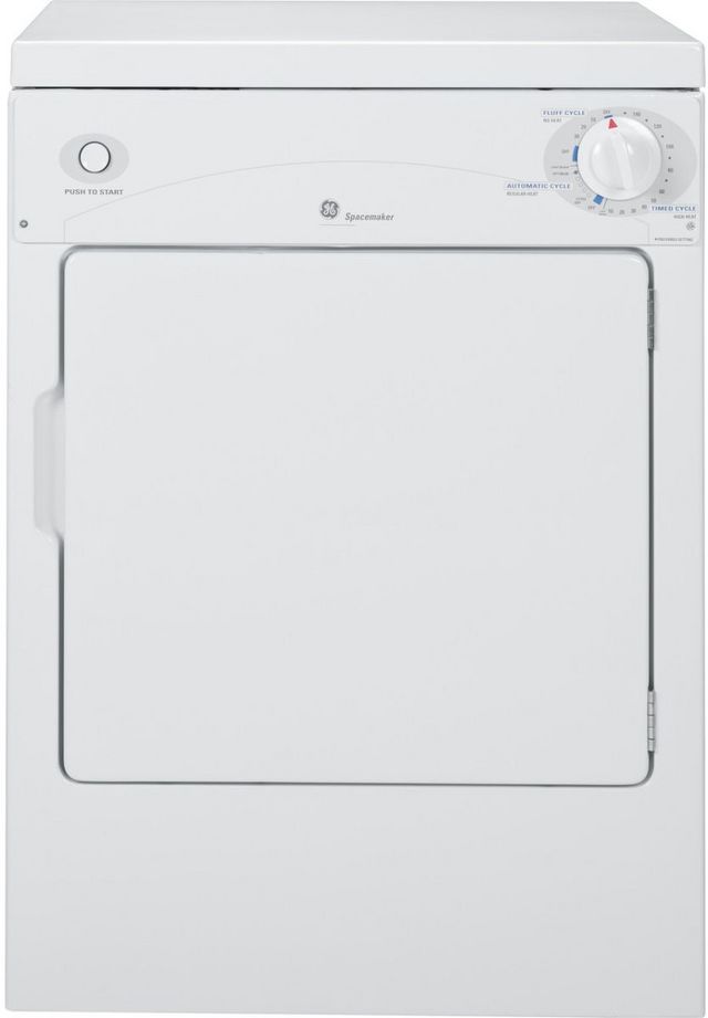 GE® Spacemaker® 3.6 Cu. Ft. White Electric Dryer-0