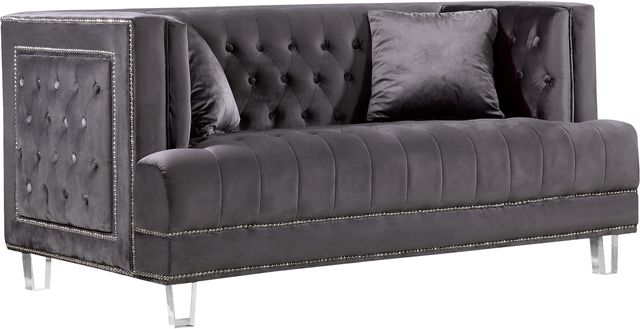 Meridian Furniture Lucas Grey Velvet Loveseat-0