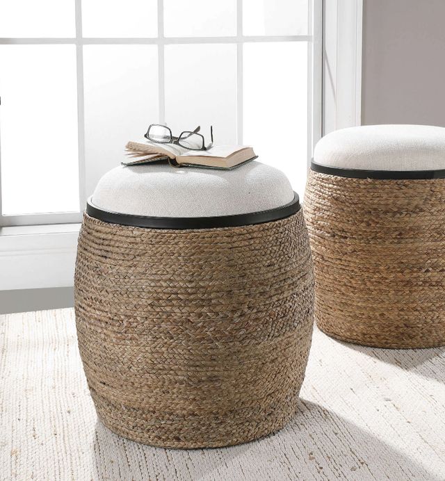 Uttermost® Island Light Beige/Natural Accent Stool-1