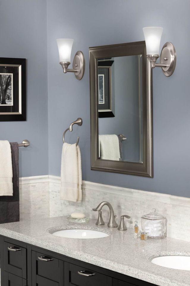 Moen® Eva™ Brushed Nickel One Globe Bath Light-2