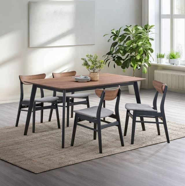 ACME Furniture Rebi Walnut Dining Table with Black Base-1