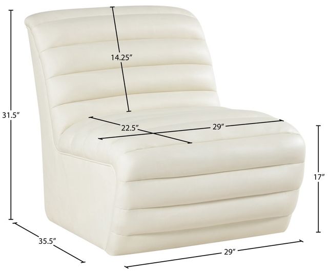 Meridian Furniture Vega Cream Leather Upholstered Accent Chair-3