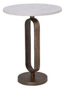 Renwil® Irene 2-Piece Natural White Nesting Table with Brass Base-3