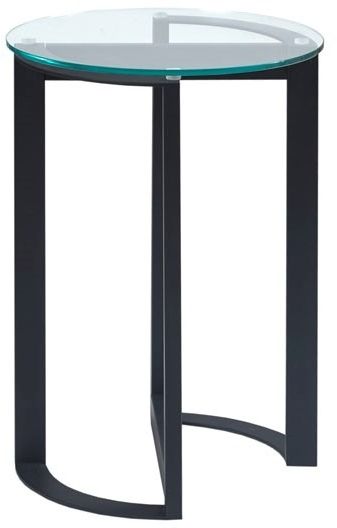 Olliix by INK+IVY Evan Black Round Glass Accent End Table-1