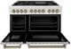 ZLINE Autograph Edition 48" Satin Stainless Steel Pro-Style Dual Fuel Range with Two Electric Ovens and Champagne Bronze Accents-1