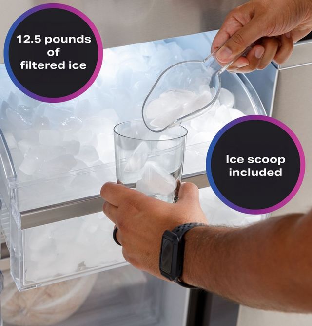 GE Profile™ 36 in. 28.3 Cu. Ft. Fingerprint Resistant Stainless Steel Quad French Door Refrigerator with Dual Dispense AutoFill Pitcher-8
