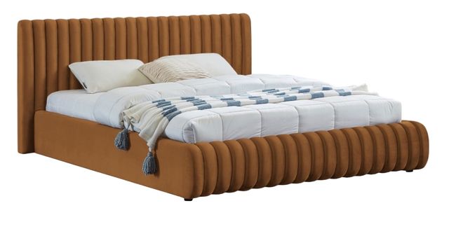 Meridian Furniture Nico Saddle Velvet Full Upholstered Panel Bed-0