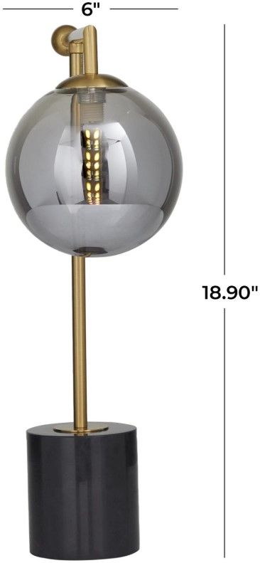 Deco Marche Silver Orb Desk Lamp with Marble Base-2