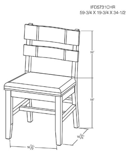 International Furniture Direct Dutton Brown Side Chair-2