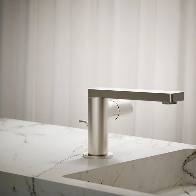 KOHLER® Composed® Vibrant Brushed Nickel Single-Handle Bathroom Sink Faucet with Cylindrical Handle-3