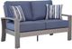 Signature Design by Ashley® Dillon Beach Blue/Gray Aluminum Outdoor Loveseat-0