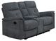 Mazin Furniture Ellesmere Grey Manual Reclining Loveseat with Center Console-0