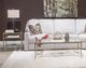 Magnussen Home® Lorena Glass Top Rectangular Cocktail Table with Burnished Brass Base-1