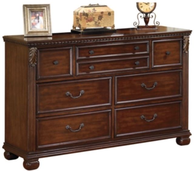 Signature Design by Ashley® Leahlyn 6-Piece Warm Brown King Panel Bed Set-2