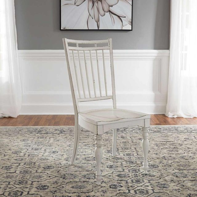 Liberty Furniture Magnolia Manor 5-Piece Antique White/Weathered Bark Dining Set-1