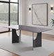 Armen Living Zoey Gray Glass Dining Table with Black Base-1