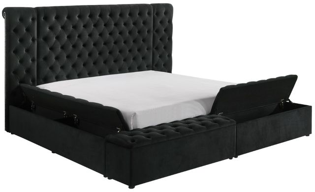 Crown Mark Liliana Black King Upholstered Panel Bed-4