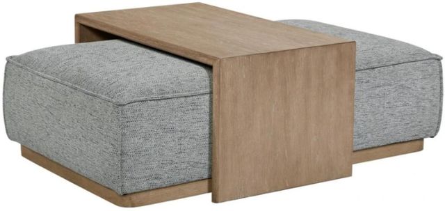 Bernards Trilogy Gray Ottoman with Tray Table-0