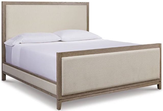 Signature Design by Ashley® Chrestner 4-Piece Gray California King Upholstered Panel Bed Set-1