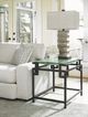 Tommy Bahama® Furniture Island Fusion Hermes Reef Glass Top End Table with Black Base-1