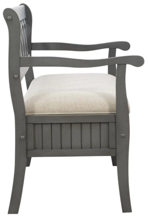 Powell® Winslett Beige/Gray Storage Bench-2
