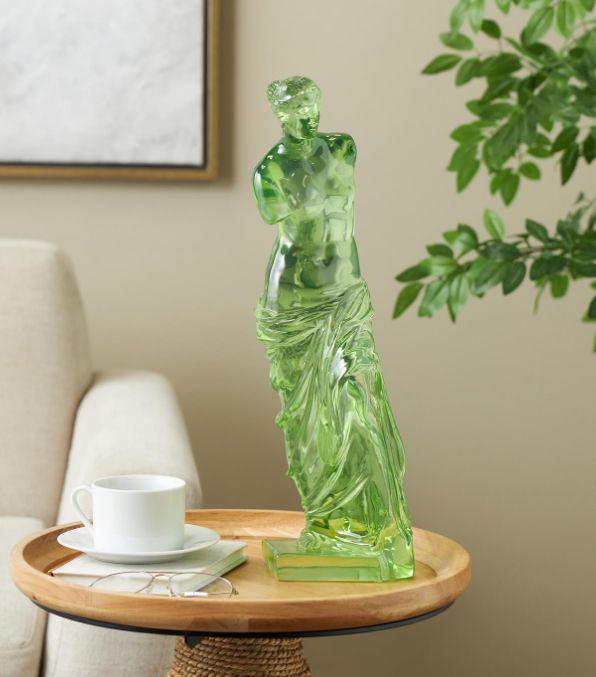 Deco Marche Cosmoliving by Cosmopolitan Green Woman Tinted Decorative Sculpture-4