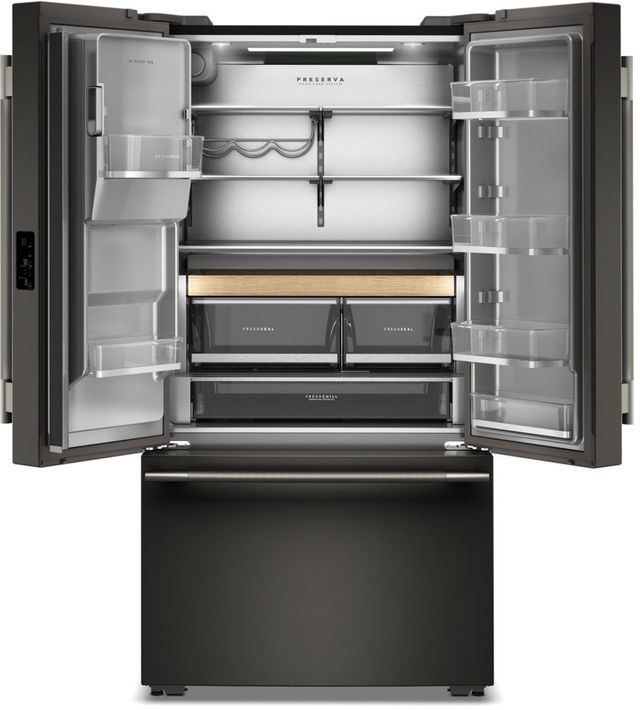 KitchenAid® 36" 23.1 Cu. Ft. Black Ore Counter Depth French Door Refrigerator with Intelligent Auto Fill-1