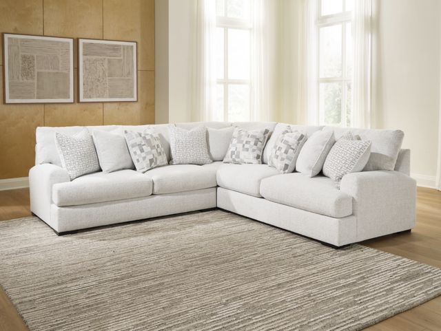Signature Design by Ashley® Misty-Lakes 3-Piece Curved Chalk Sectional-1
