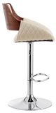 Armen Living Colby Cream/Chrome Adjustable Bar Stool-1