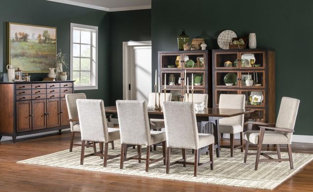 Legacy Classic Fenmore Distressed Cherry/Zuma Linen Upholstered Dining Side Chair-1
