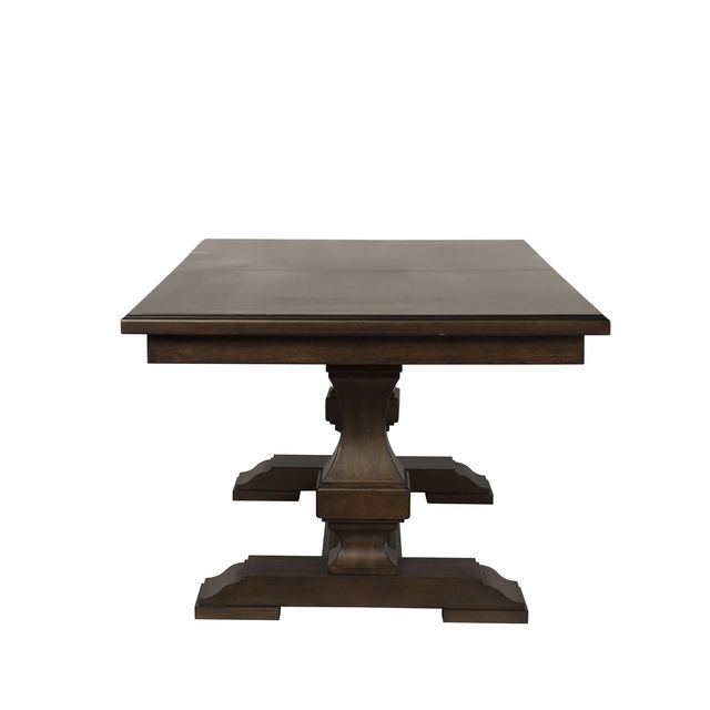 Liberty Furniture Lucca 5-Piece Cordovan Brown Double Pedestal Table Set-1