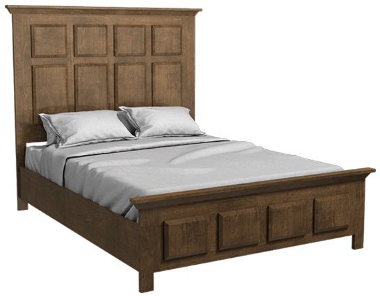 Country View Woodworking Customizable Windham King Panel Bed with Low Sap Cherry Footboard Storage Siderails-0