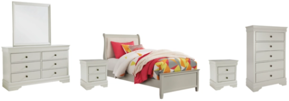 Signature Design by Ashley® Jorstad 6-Piece Gray Twin Sleigh Bed Set-0
