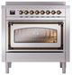 Ilve® Nostalgie II Noblesse 36'' Stainless Steel Pro Style Induction Range with Burnished Trim-1