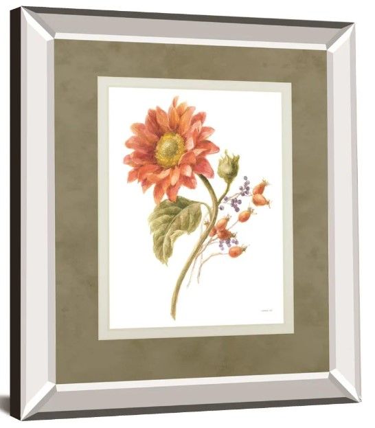Classy Art Floursack Autumn II on White By Danhui Nai Mirror Framed Wall Art-0