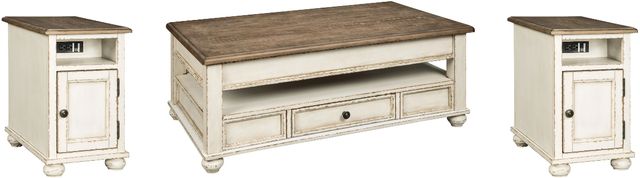 Signature Design by Ashley® Realyn 3-Piece White/Brown Living Room Table Set-0