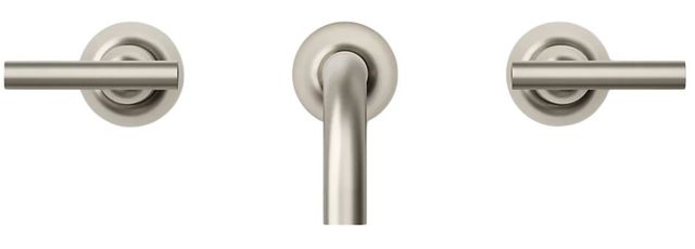 KOHLER® Purist® Vibrant Brushed Nickel 12" Wall-Mount Bathroom Sink Faucet Trim with Lever Handles-1