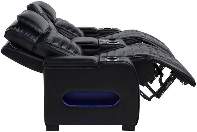 Coaster® Zuma Black Power Reclining Loveseat with Power Headrest-4