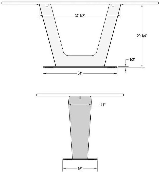 Amisco Customizable Amelia 84" Rectangular Dining Table with Radius Corners and 1" Thermo Fused Laminate Top-1